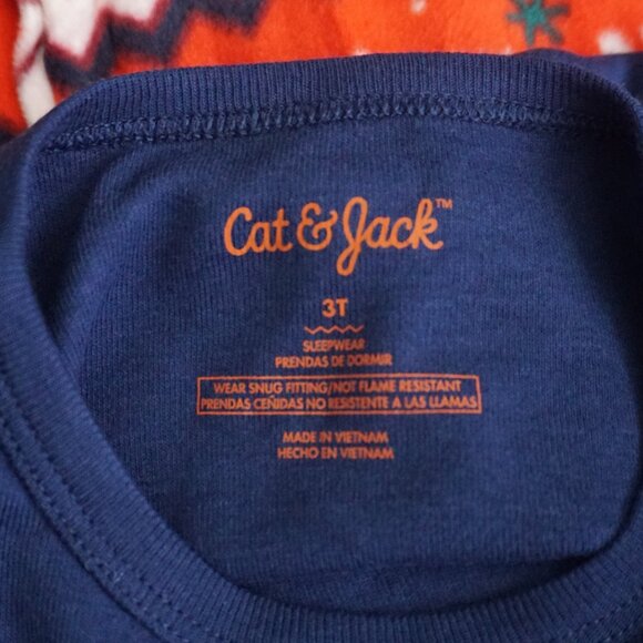 Cat & Jack 2 Piece Pajamas Navy Top with Polar Bear Fleece Bottoms Boy’s 4T - Picture 5 of 6